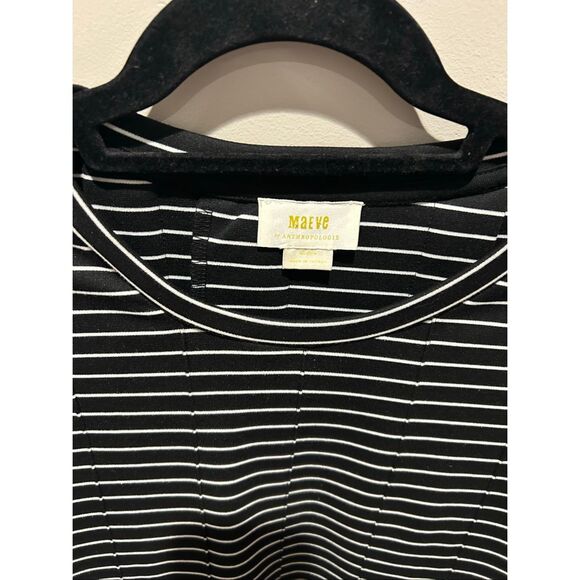 Anthropologie Maeve Corset Peplum Top ~ Striped b/w Maeve peplum top - Picture 3 of 4